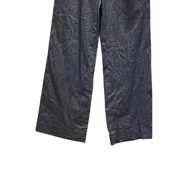 Banana Republic Paperbag Waist Linen Blend Trousers Blue Size 4 Quiet Luxury - Picture 7 of 15